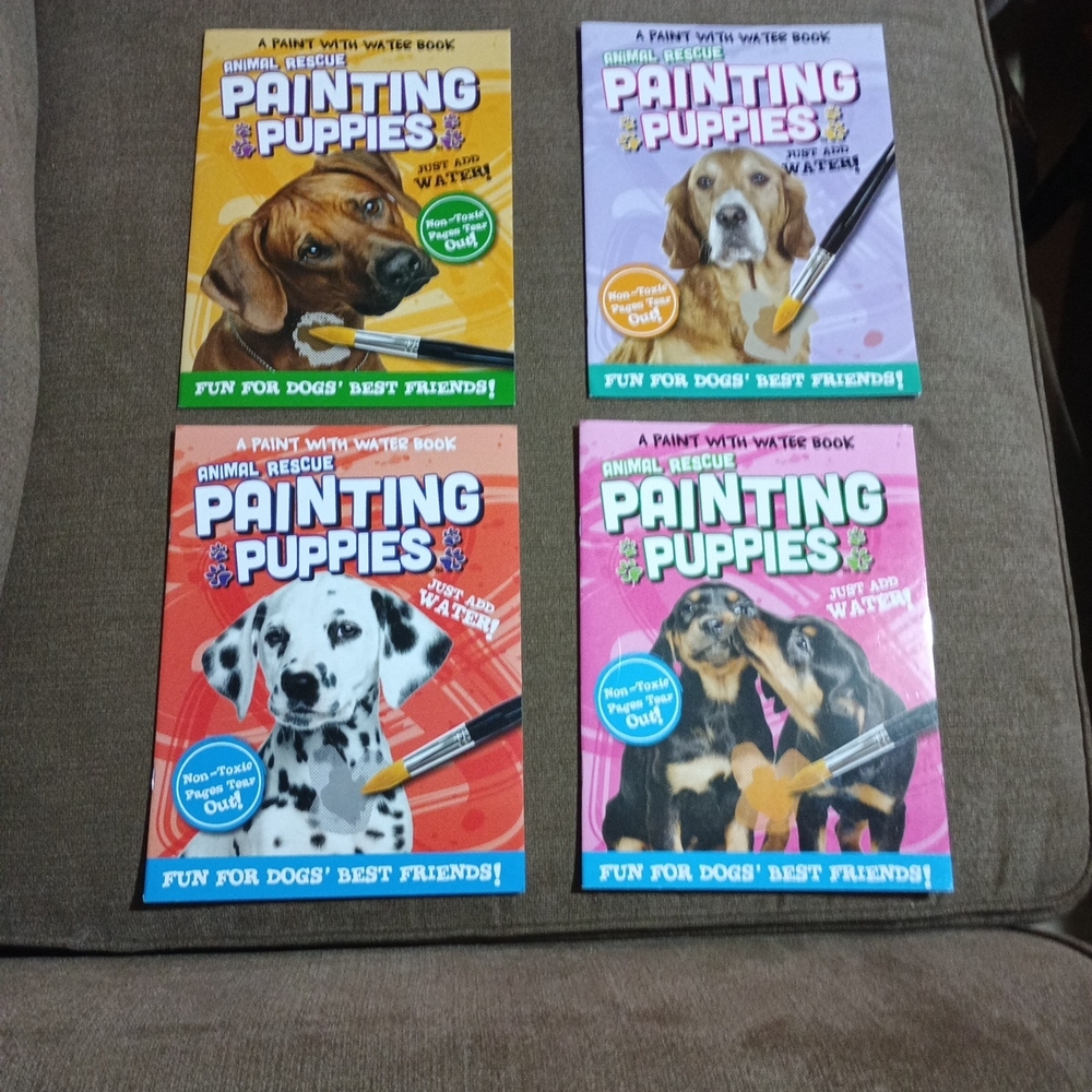 Painting Puppies Water Paint Books - Assorted Colors (Set of 4)